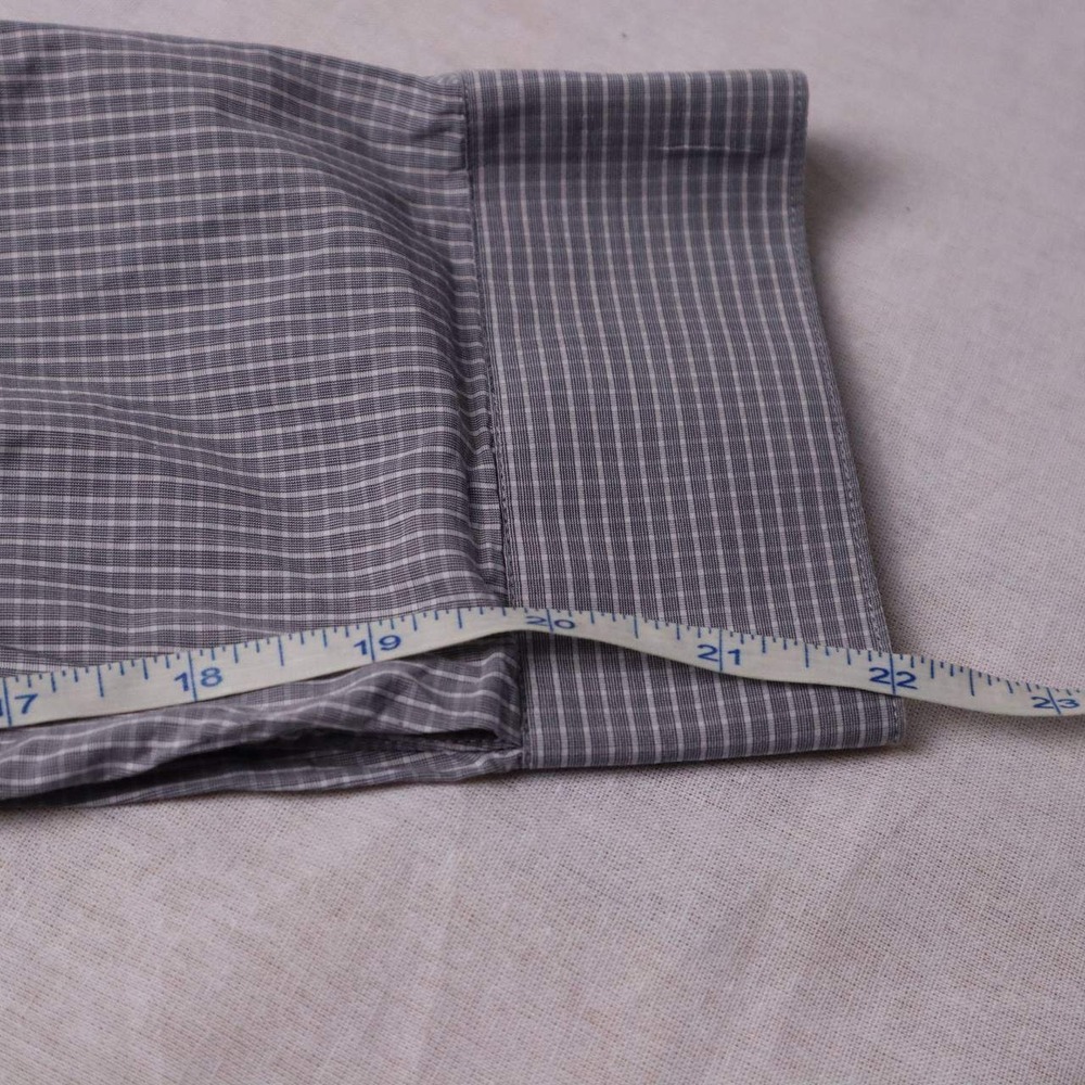 Burberry London Mens Grey Micro Check Long Sleeve Button Down Shirt Size 17 43 - Picture 6 of 6